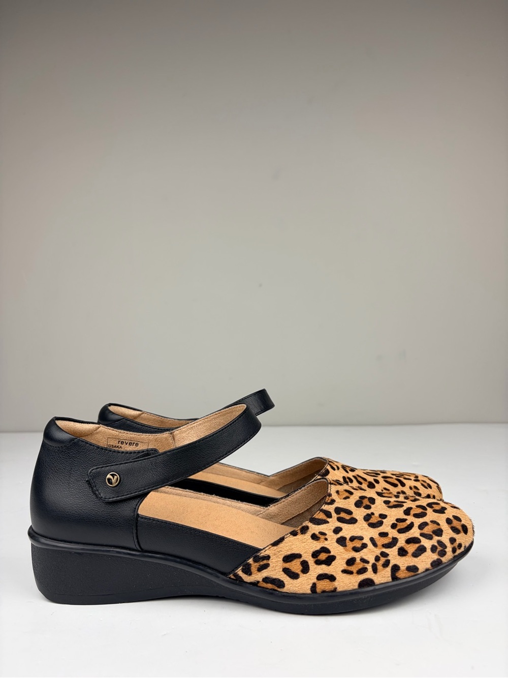 Revere Osaka Leopard Calf Hair Mary Jane Comfort Shoes EU 42 US 11 Leather